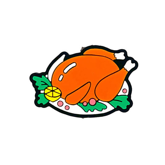 Silicone Focal Beads Roasted Chicken Turkey Thanksgiving On Plate