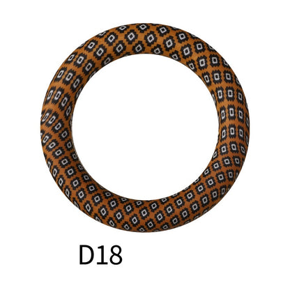 65mm Printed Silicone Beads Ring Shape Printed Design 24