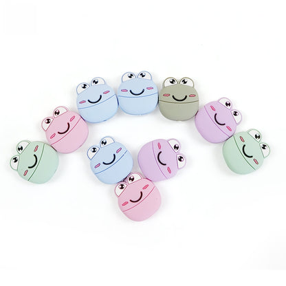 Silicone Focal Beads Cartoon Frog Character Front Facing 3