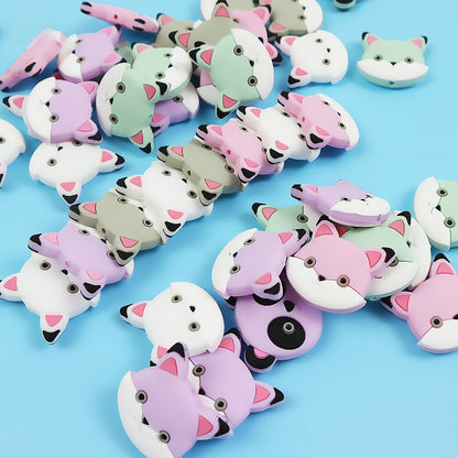 Silicone Focal Beads Animal Baby Fox Front Facing 2