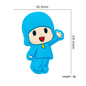 20Pcs Silicone Focal Beads Blue Waving Baby Front Facing