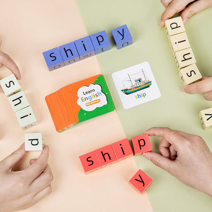 Wooden Montessori Toys Word Spelling Educational Toy for Kids 2