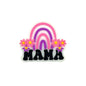 20pcs Silicone Focal Beads Rainbow Flower Mama With Lettering