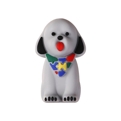 Silicone 3D Focal Beads Autism Pet Love Heart with Puzzle Design 15