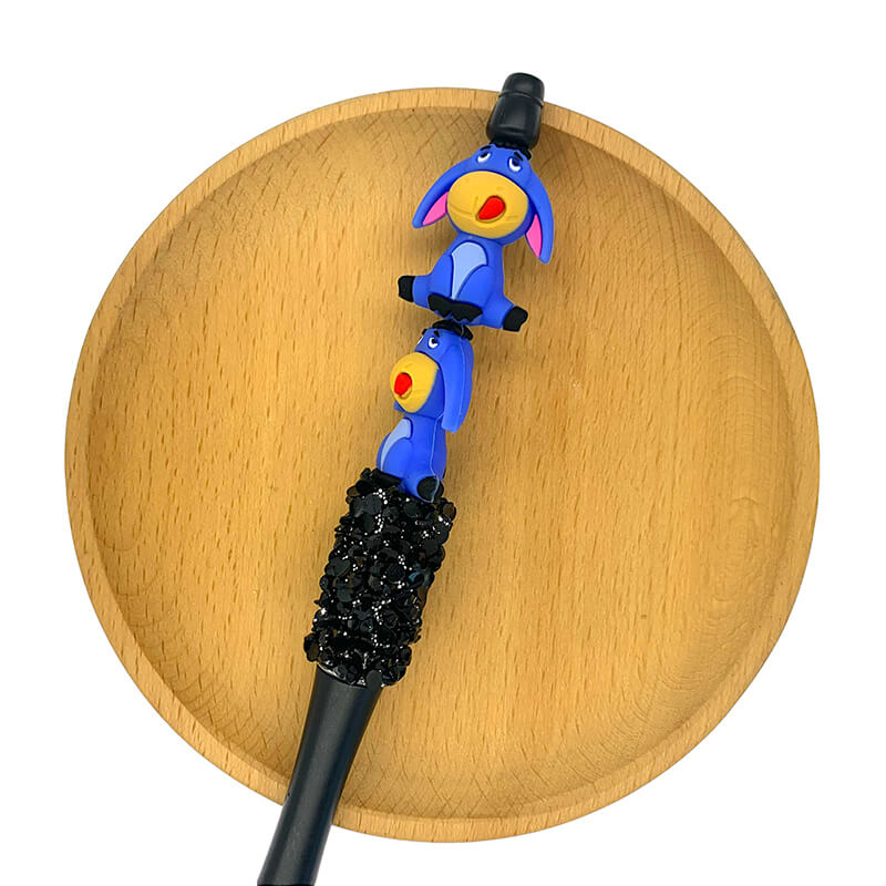 Silicone 3D Focal Beads Blue Donkey Character Sitting Pose 2