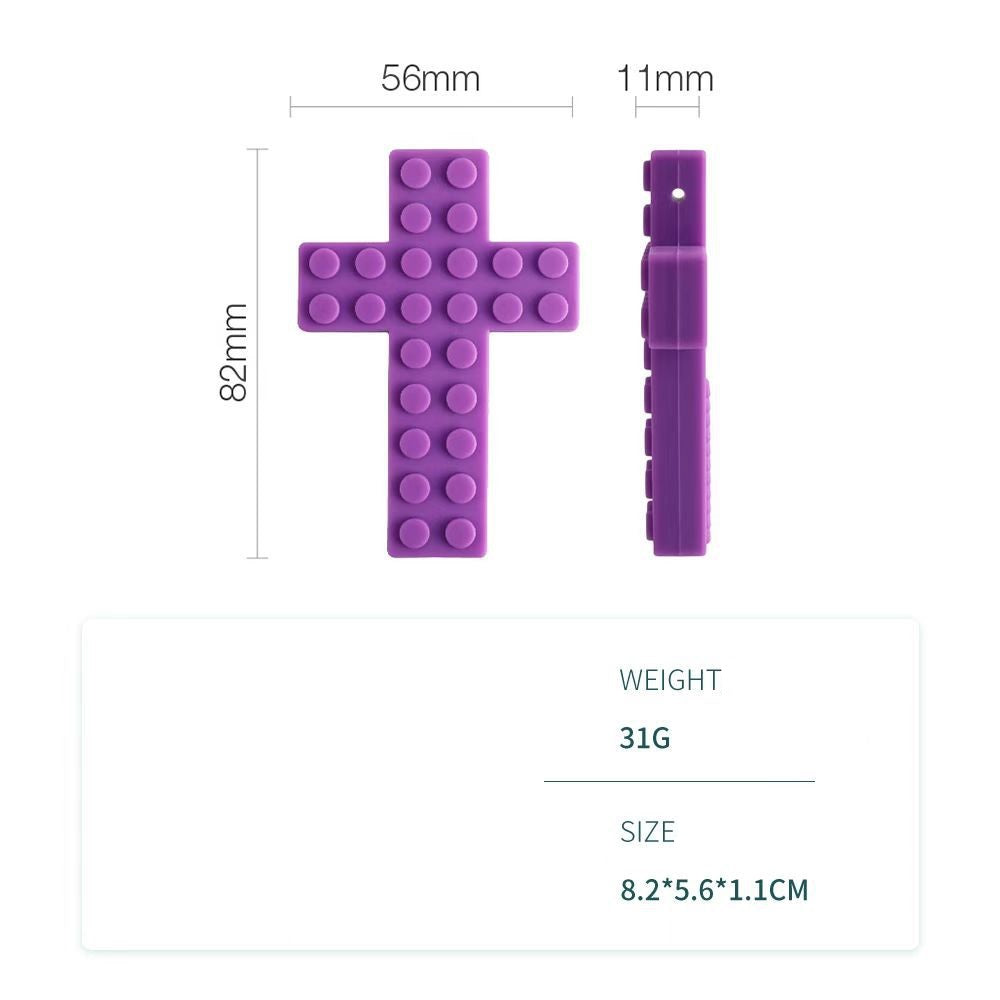 Silicone Cross Teething Necklace Sensory Fidget Toy 3 Pack 2