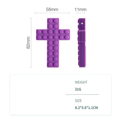 Silicone Cross Teething Necklace Sensory Fidget Toy 3 Pack 2