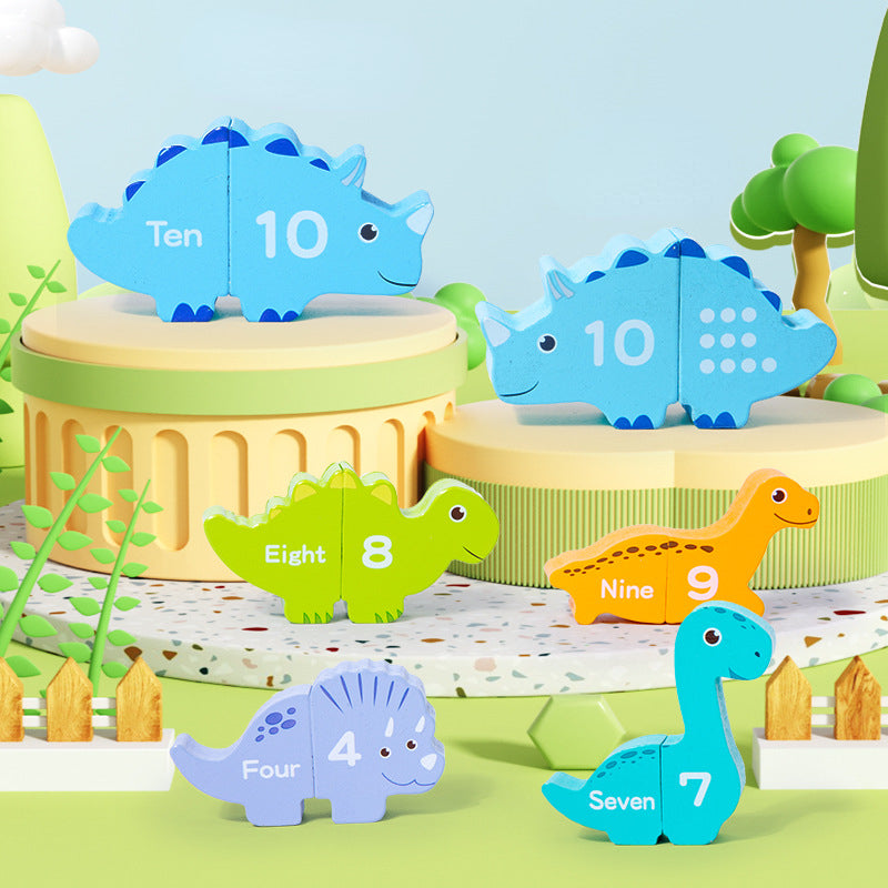 Wooden Building Blocks Cognitive Balance Dinosaur Educational Toy 3