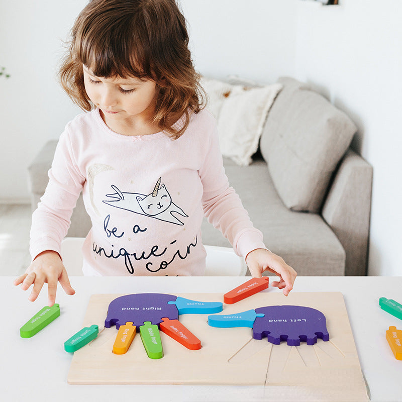 Wooden Hand Foot Puzzle Montessori Toys Educational Toy 29.8cm x 22.3cm 2