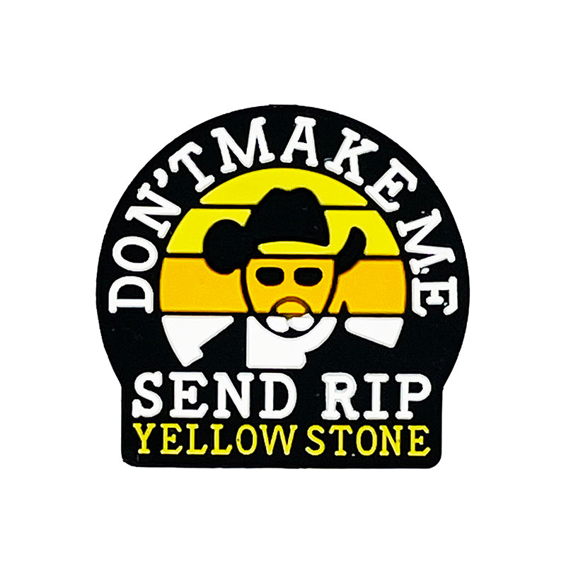 20pcs Silicone Focal Beads Don't Make Me Send RIP Yellow Stone Text Design
