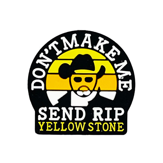 20pcs Silicone Focal Beads Don't Make Me Send RIP Yellow Stone Text Design