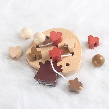 Wooden Bead Threading Montessori Toys Educational Fine Motor Skills 3