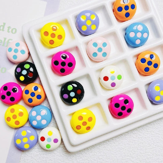 10pcs 16mm Palette Flat Acrylic Beads DIY Craft Jewelry Making