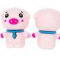 Silicone 3D Focal Beads Pink Pig Wearing Blue Scarf