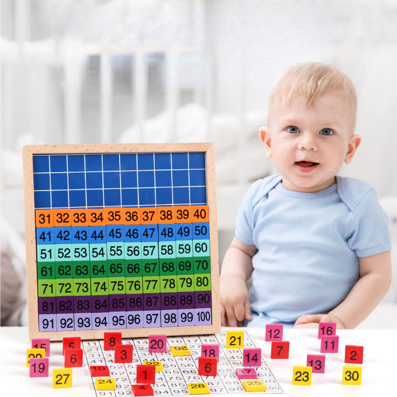 Wooden Montessori Toys 1-100 Continuous Number Board Educational 3