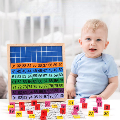 Wooden Montessori Toys 1-100 Continuous Number Board Educational 3