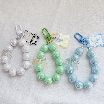 Acrylic Rabbit Bear Beaded Keychain Bracelet Charm 2