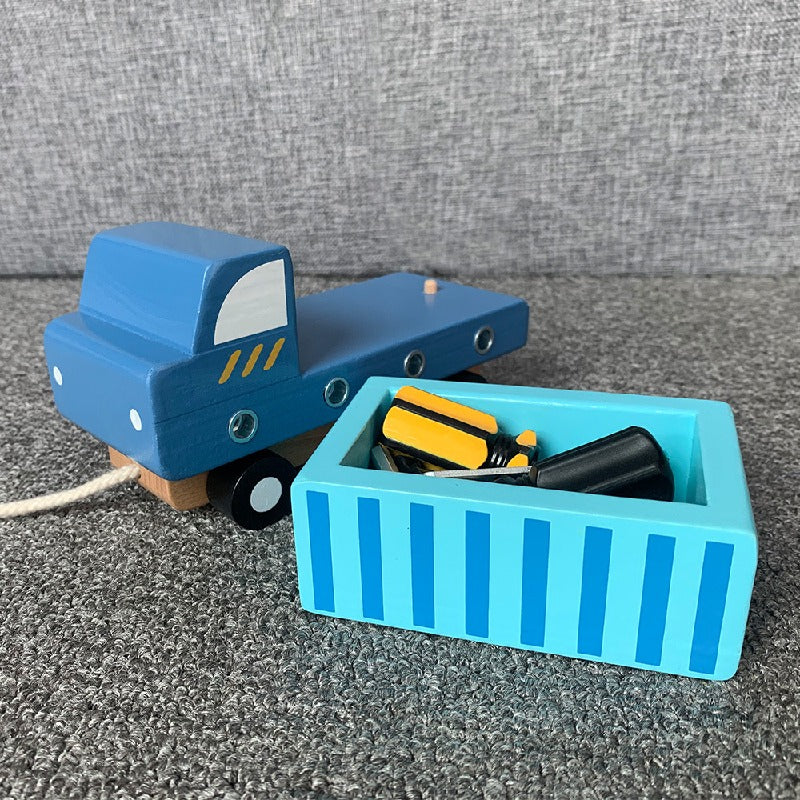 Wooden Montessori Toys Simulation Screw Disassembly Tool Car 3