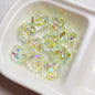 10pcs 17mm Spiral Acrylic Beads Transparent DIY Bracelet Making 10