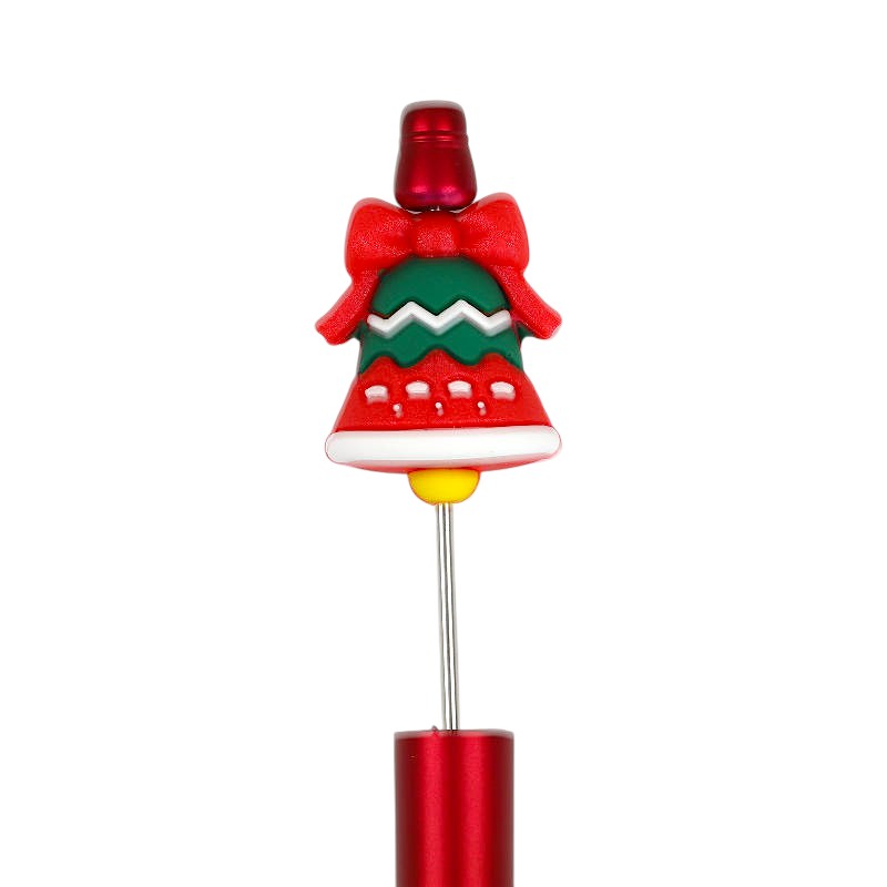 20Pcs Silicone 3D Focal Beads Christmas Color-Shifting Bow Bell 2