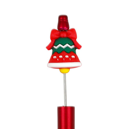 20Pcs Silicone 3D Focal Beads Christmas Color-Shifting Bow Bell 2
