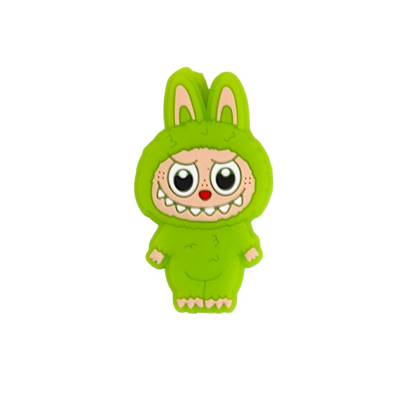 20Pcs Silicone Focal Beads Funny Character Bunny Suit Design 9