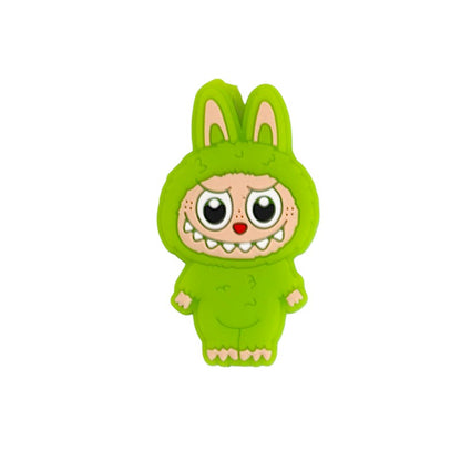 20Pcs Silicone Focal Beads Funny Character Bunny Suit Design 9