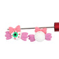 20Pcs Silicone 3D Focal Beads Halloween Bloodshot Eye with Pink Bow