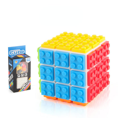 Plastic Fidget Cube Building Block Rubik's Cube Toy 6.5cm 6