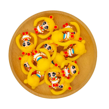 Silicone 3D Focal Beads Girl Long Yellow Hair Side Profile 2