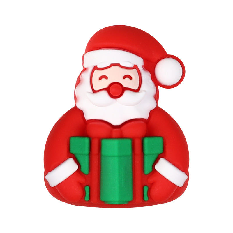 20Pcs Silicone 3D Focal Beads Christmas Themed Gingerbread Man Full Body 16