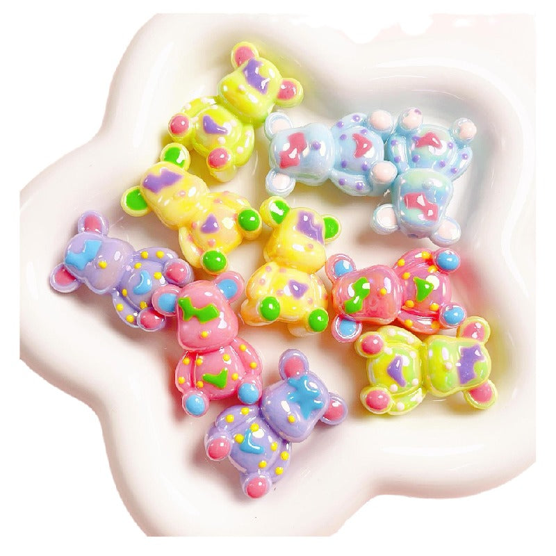 5pcs 22x32mm Light In the Dark Little Bear Acrylic Beads Glow in Dark 4