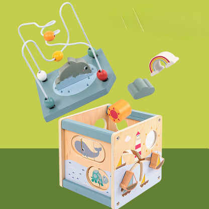 Ocean Theme Wooden Bead Maze Educational Toy for Toddlers 4