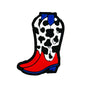 20pcs Silicone Focal Beads Boots Red Blue Heel with Black White Spots