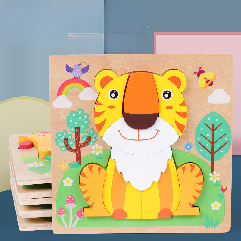 Stereoscopic Wooden Puzzle Educational Toy for Toddlers 2