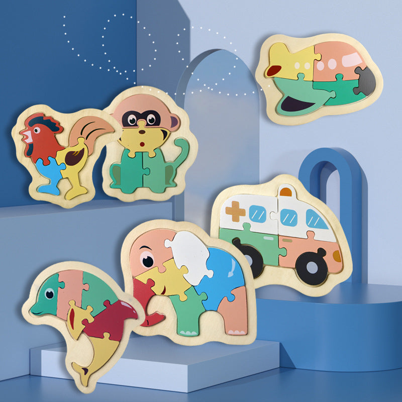 Wooden 3D Animal Puzzle Educational Toy for Kids 2