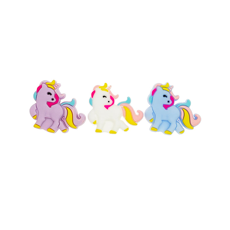20pcs Silicone Focal Beads Unicorn Side Profile Pose