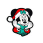 20pcs Silicone Focal Beads Round Ear Mouse Character Wearing Christmas Scarf