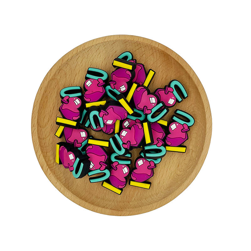 20pcs Silicone Focal Beads I Love You Heart Front Facing 2