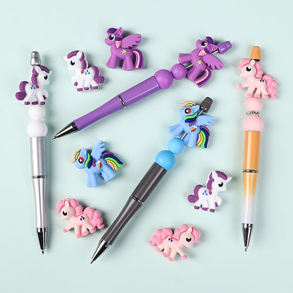 20Pcs Silicone 3D Focal Beads Pony Character Wings Spread 7