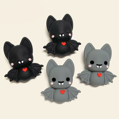 20Pcs Silicone 3D Focal Beads Bat with Heart Detail