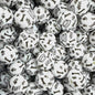 50pcs 15mm Wool Ruff Paw Dog Bone Printed Silicone Beads