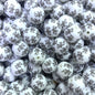 50pcs 15mm Black Little Dragon Print Silicone Beads