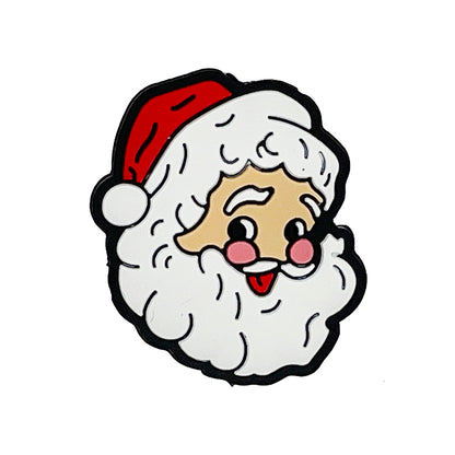 20pcs Silicone Focal Beads Christmas Santa Claus Face Design