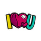 20pcs Silicone Focal Beads I Love You Heart Front Facing