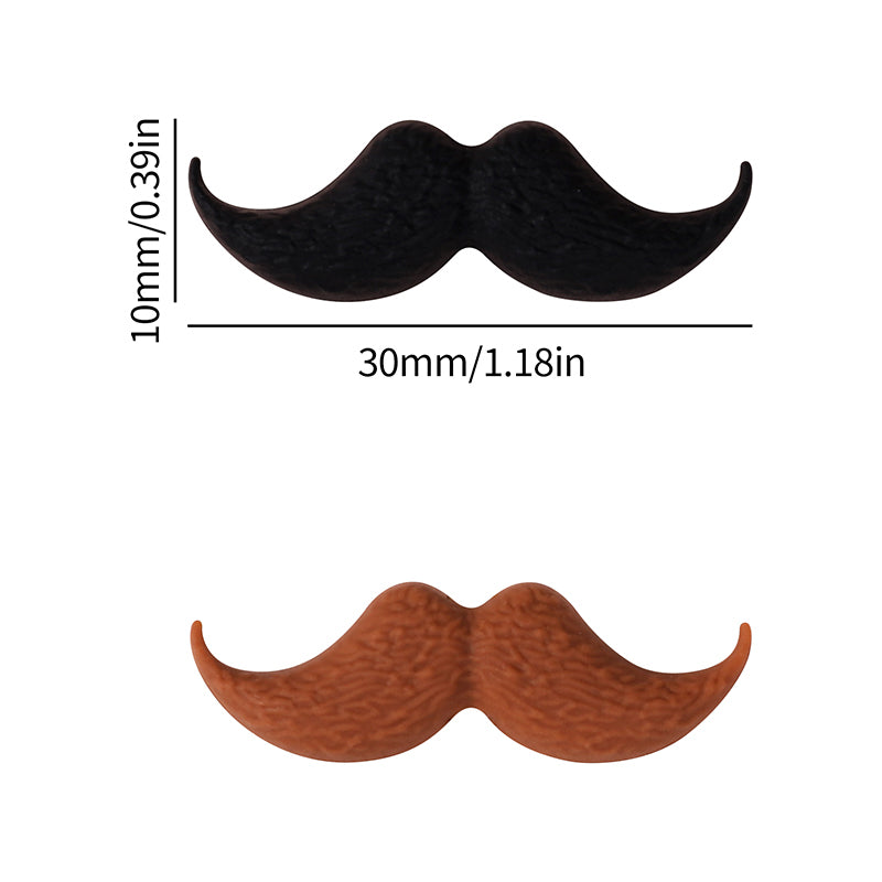 20Pcs Silicone Focal Beads Black Brown Beard Shape 16