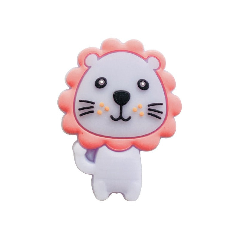 20pcs Silicone Focal Beads Lion Face with Mane Design 7