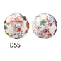 50pcs 15mm Rhombus Printed Silicone Beads Colorful Design 20