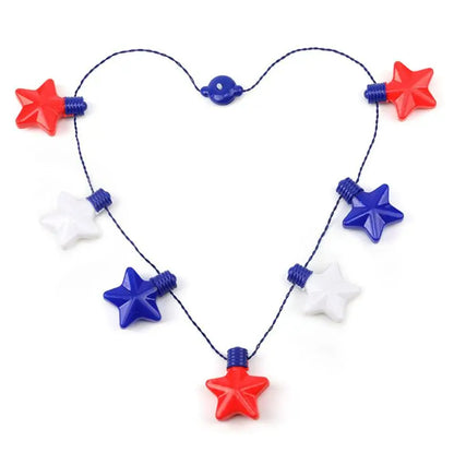 US Independence Day LED Necklace and Glass Party Accessory Set 2