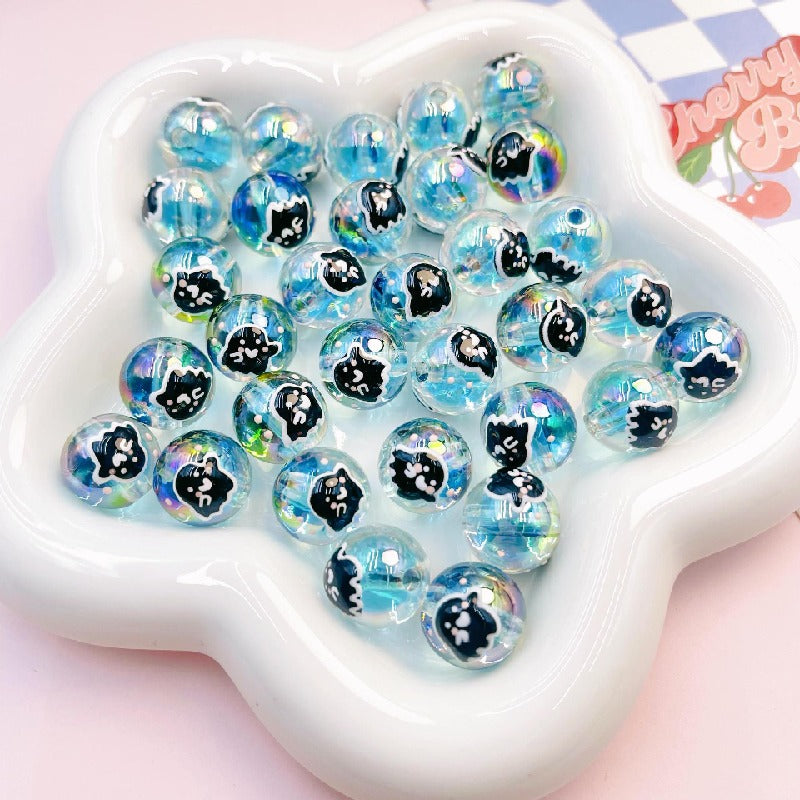 2pcs 16mm Transparent Cat Rabbit Acrylic Beads DIY Bracelet Making 10